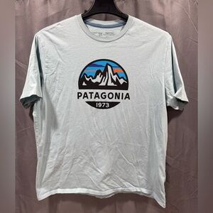 Patagonia Men's Sky Blue Logo Tee